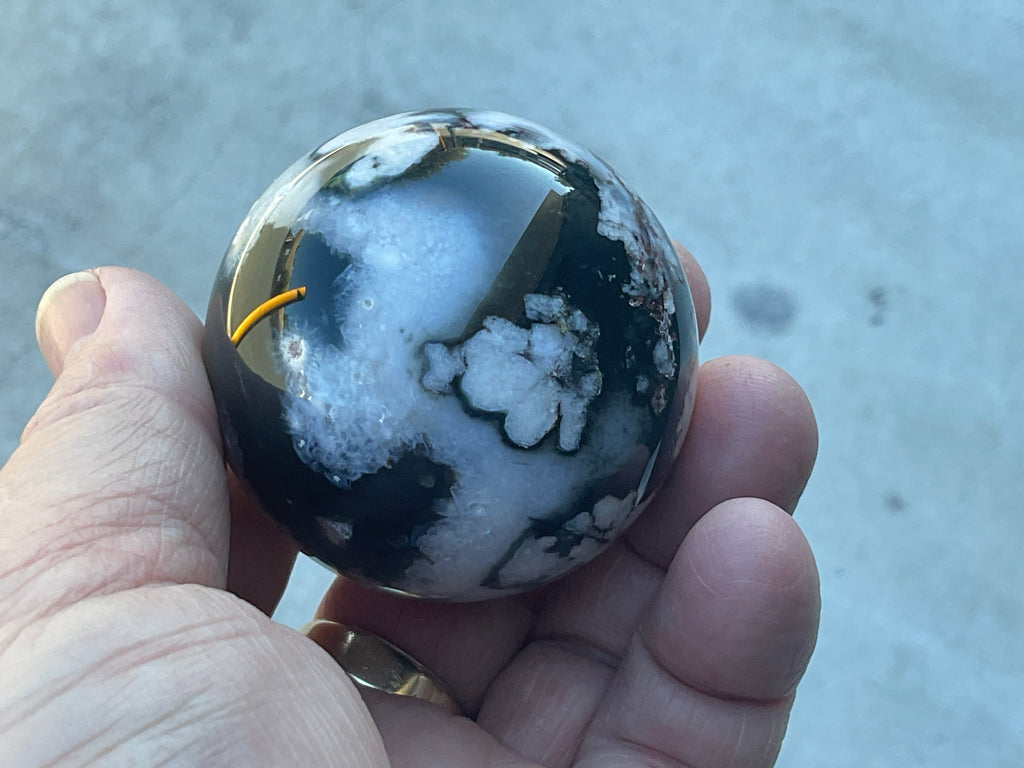 174g Black Flower Agate 3B