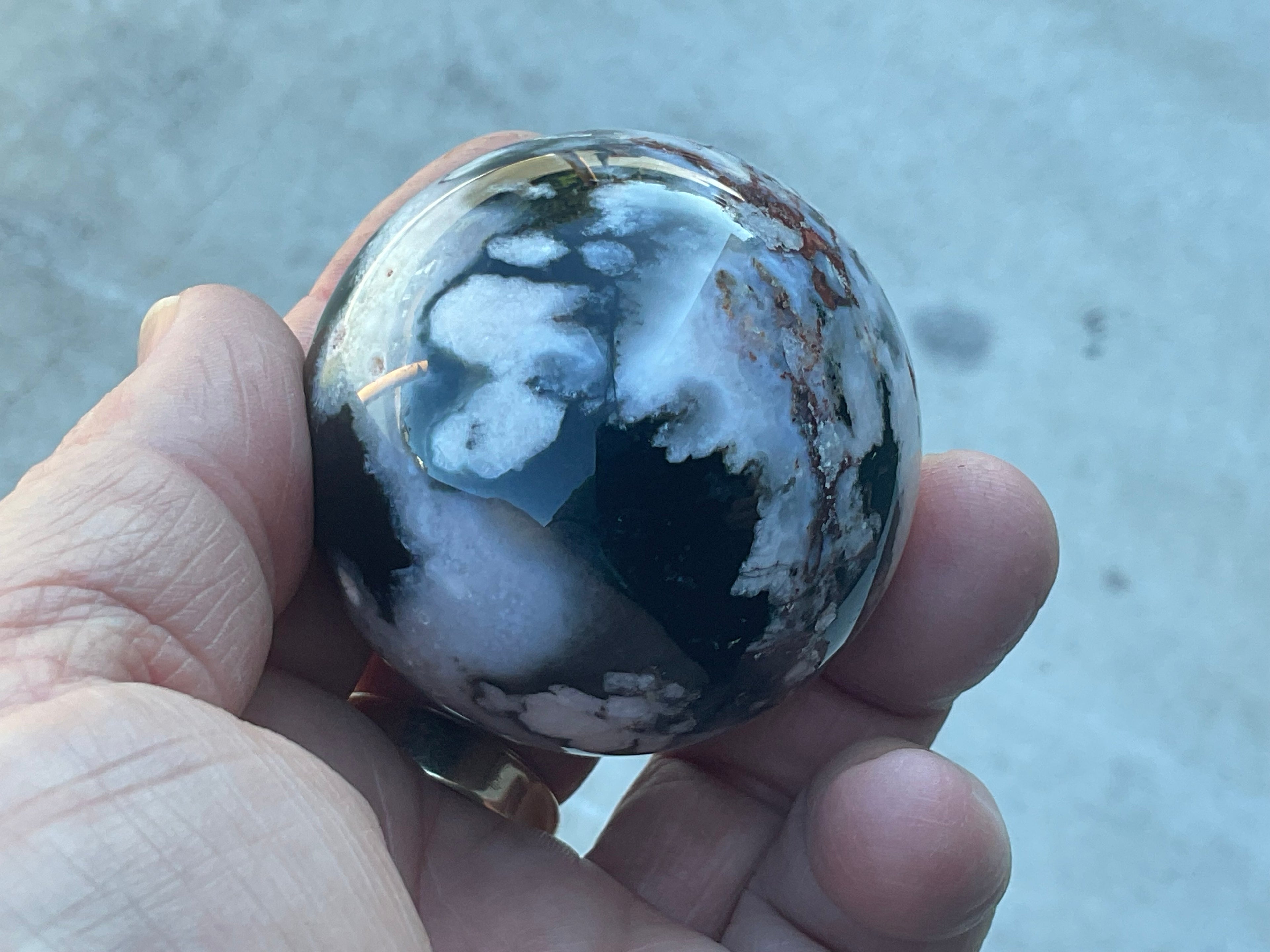 174g Black Flower Agate 3B