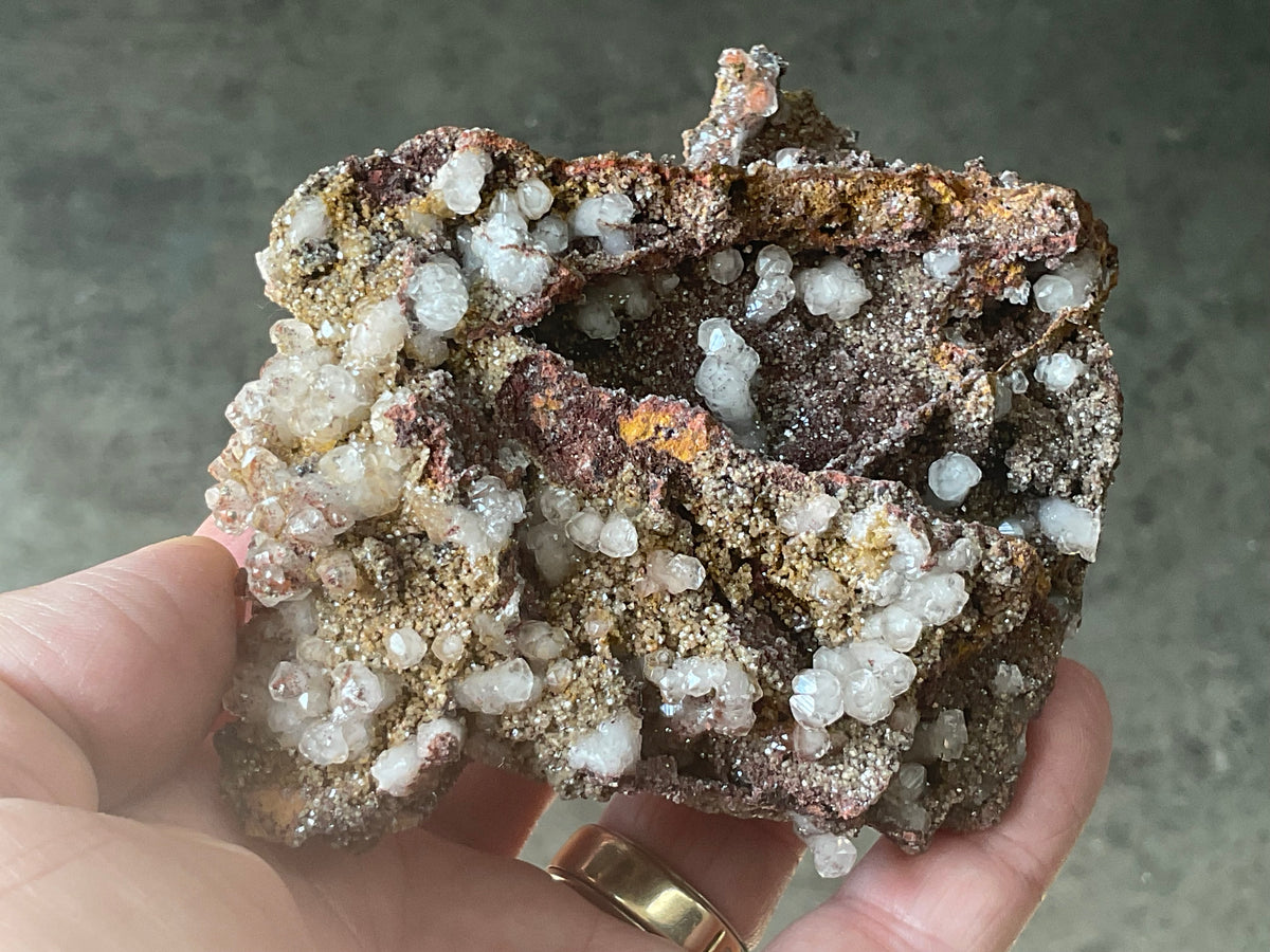 228g Calcite on Goethite Specimen C from Hubei, China