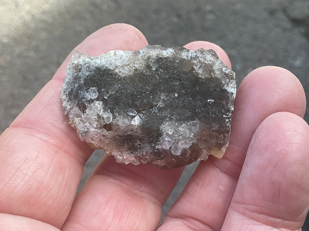 40g Tabular Golden Baryte on Botryoidal Fluorite Specimen 1A from Jiangxi