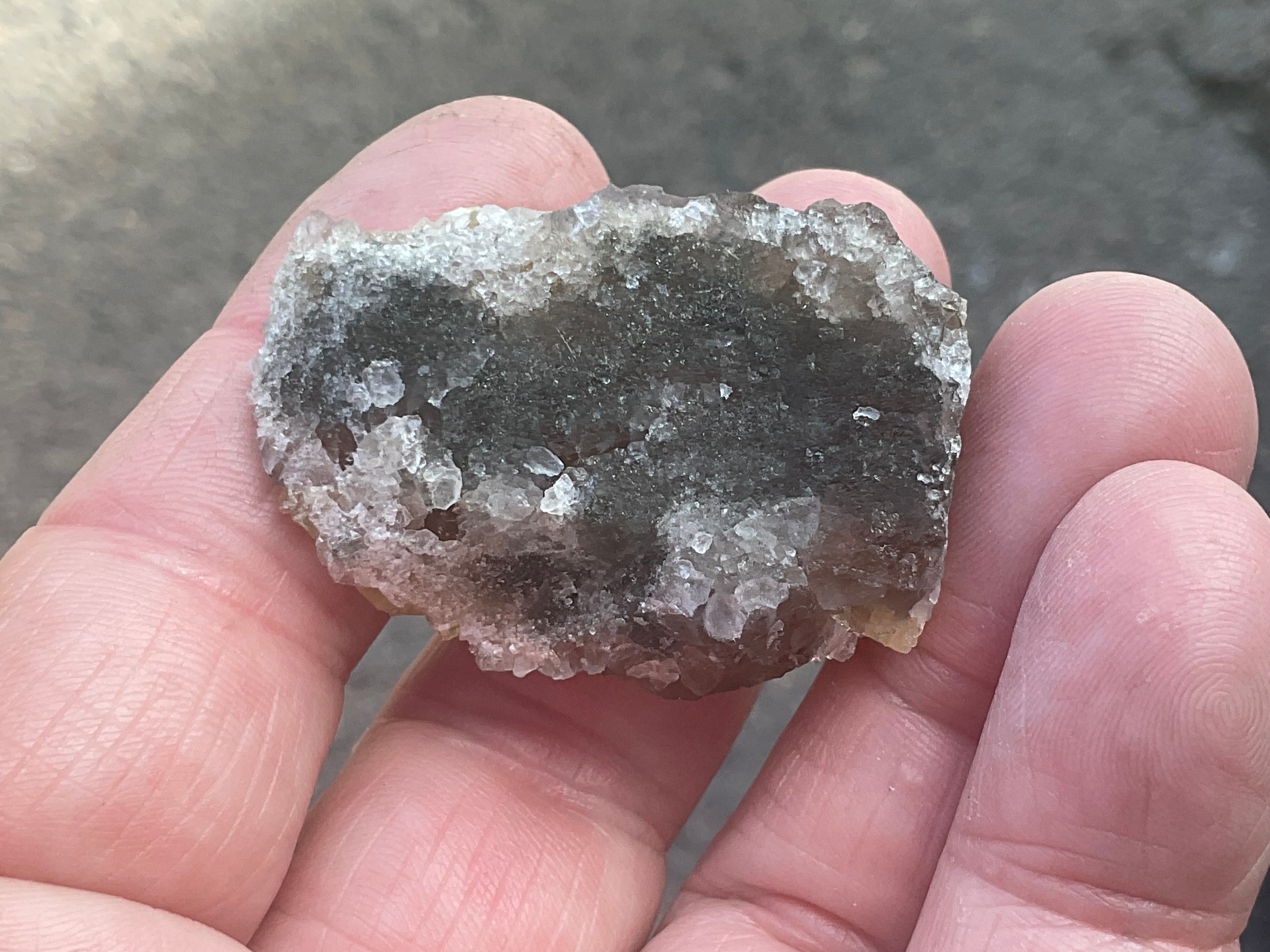 40g Tabular Golden Baryte on Botryoidal Fluorite Specimen 1A from Jiangxi