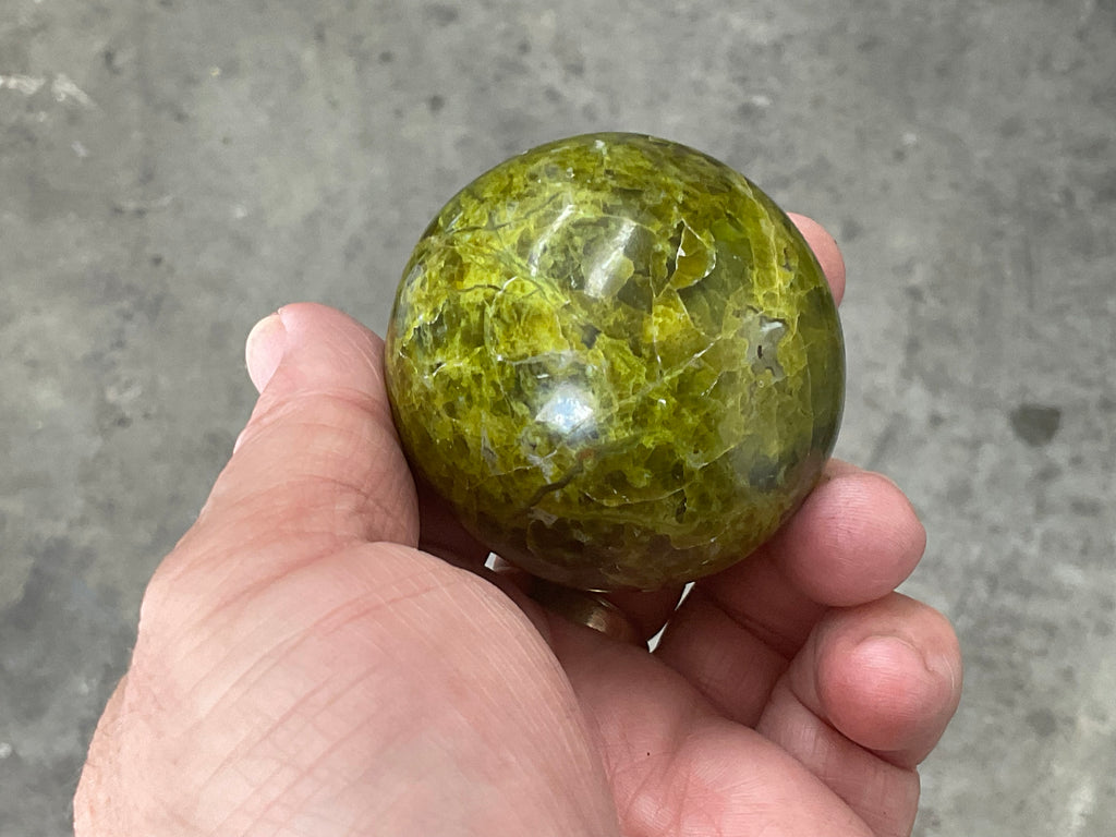 175g Green Common Opal Sphere 2A (Imperfect)