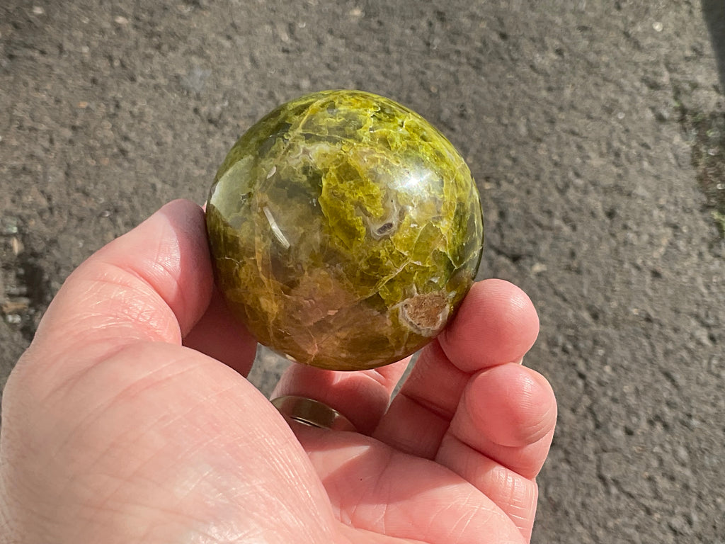 175g Green Common Opal Sphere 2A (Imperfect)