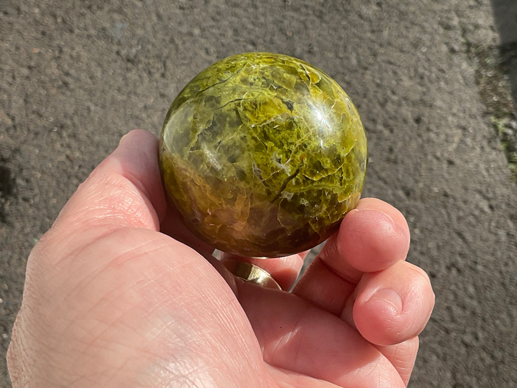 175g Green Common Opal Sphere 2A (Imperfect)