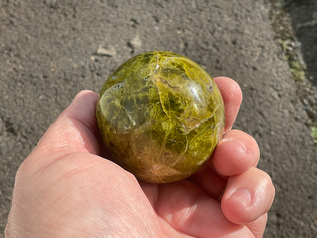 175g Green Common Opal Sphere 2A (Imperfect)