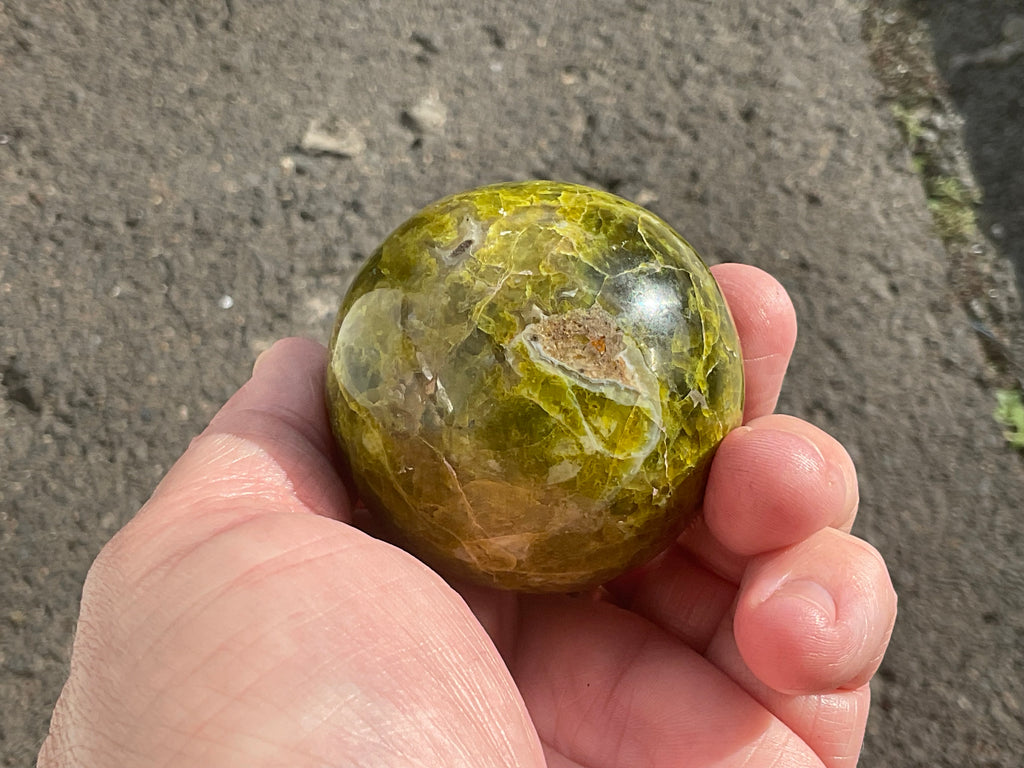 175g Green Common Opal Sphere 2A (Imperfect)