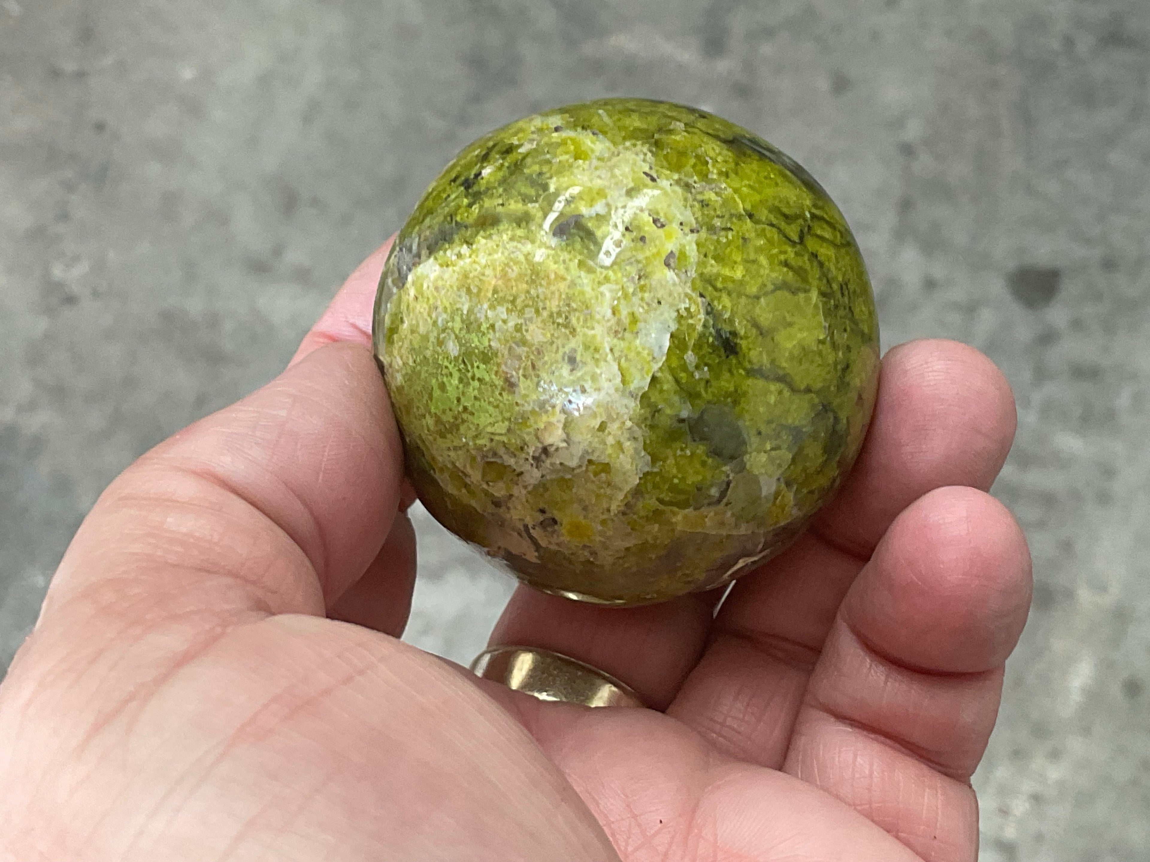 164g Green Common Opal Sphere 2B (Imperfect)