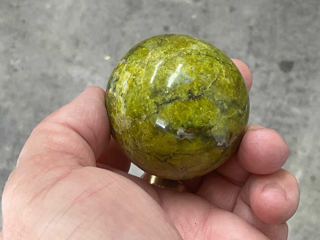 164g Green Common Opal Sphere 2B (Imperfect)