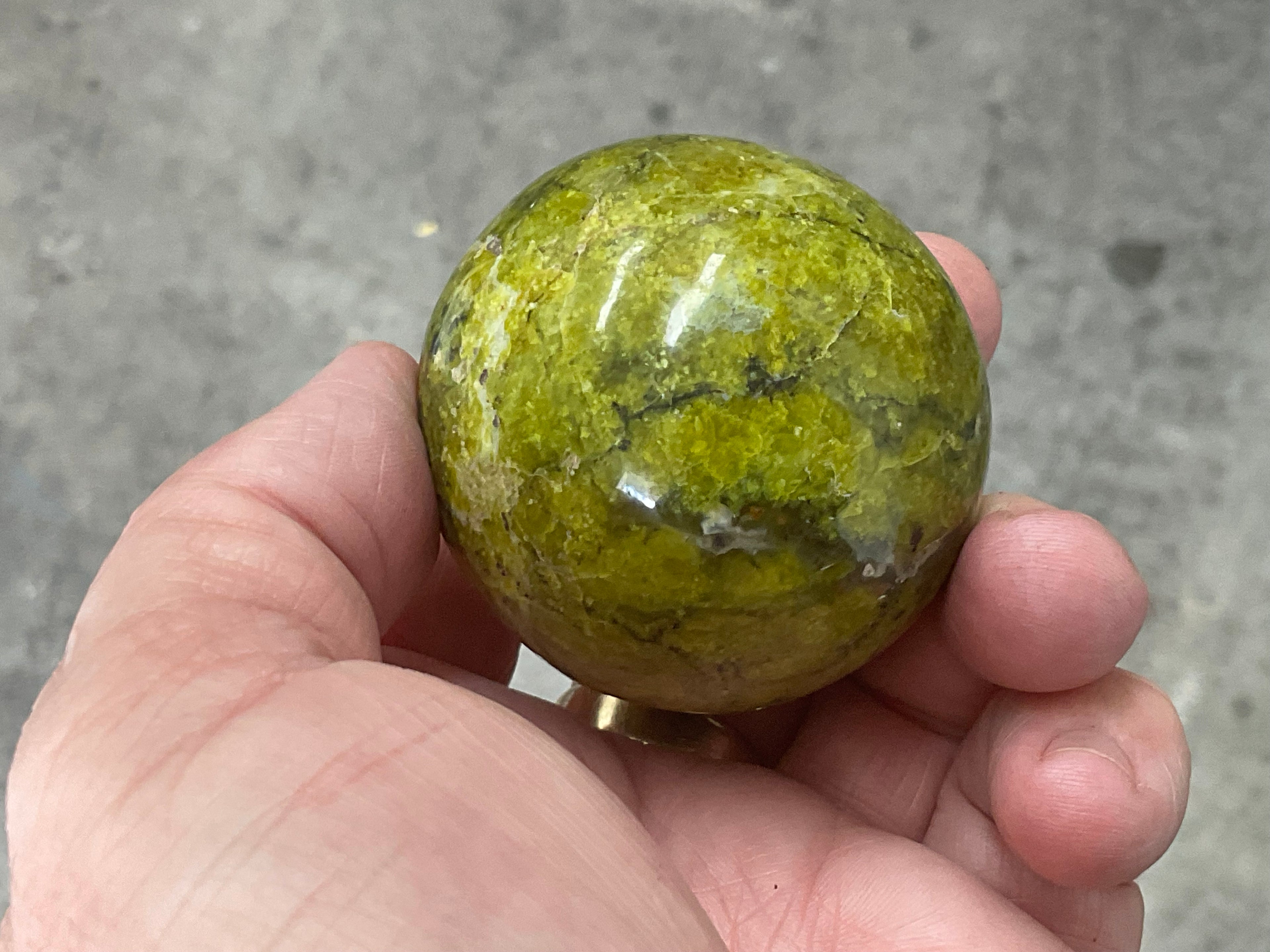 164g Green Common Opal Sphere 2B (Imperfect)