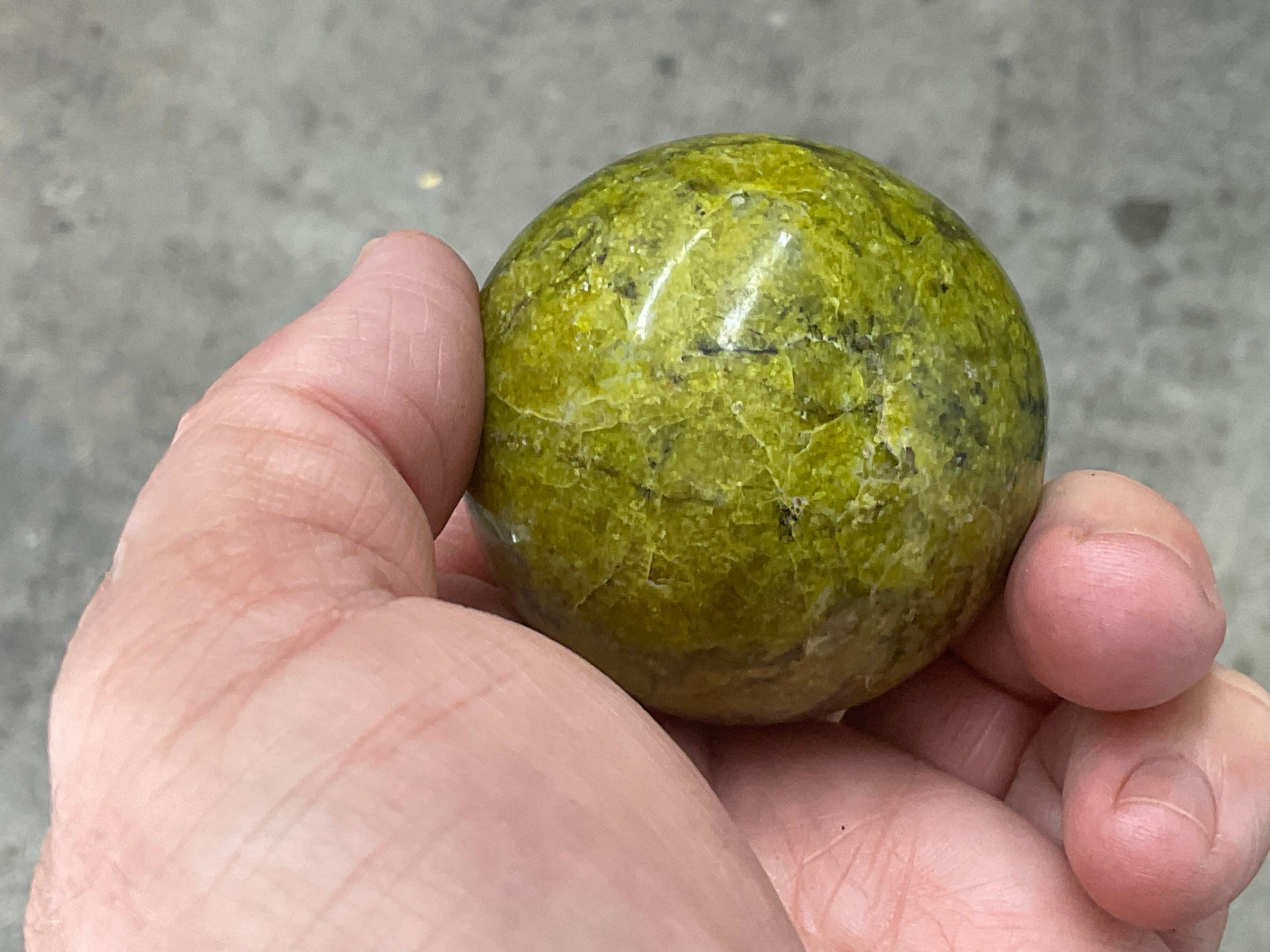 164g Green Common Opal Sphere 2B (Imperfect)