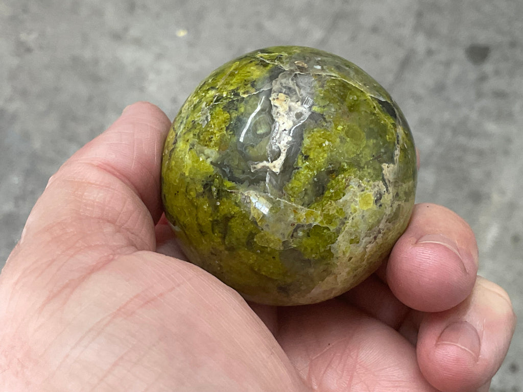 164g Green Common Opal Sphere 2B (Imperfect)