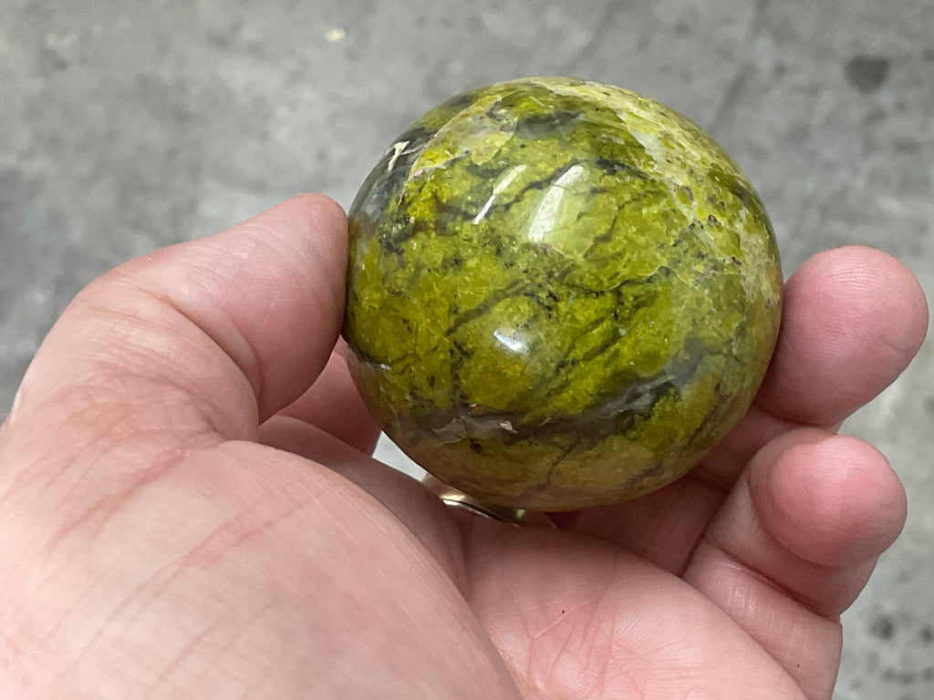 164g Green Common Opal Sphere 2B (Imperfect)