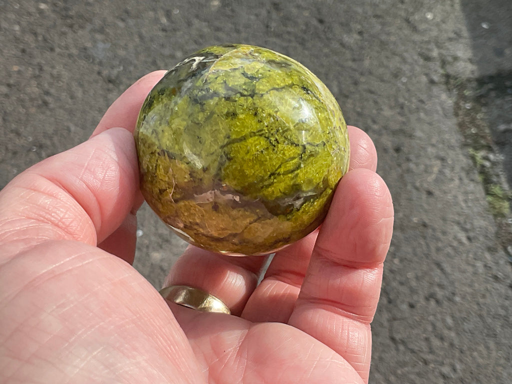 164g Green Common Opal Sphere 2B (Imperfect)