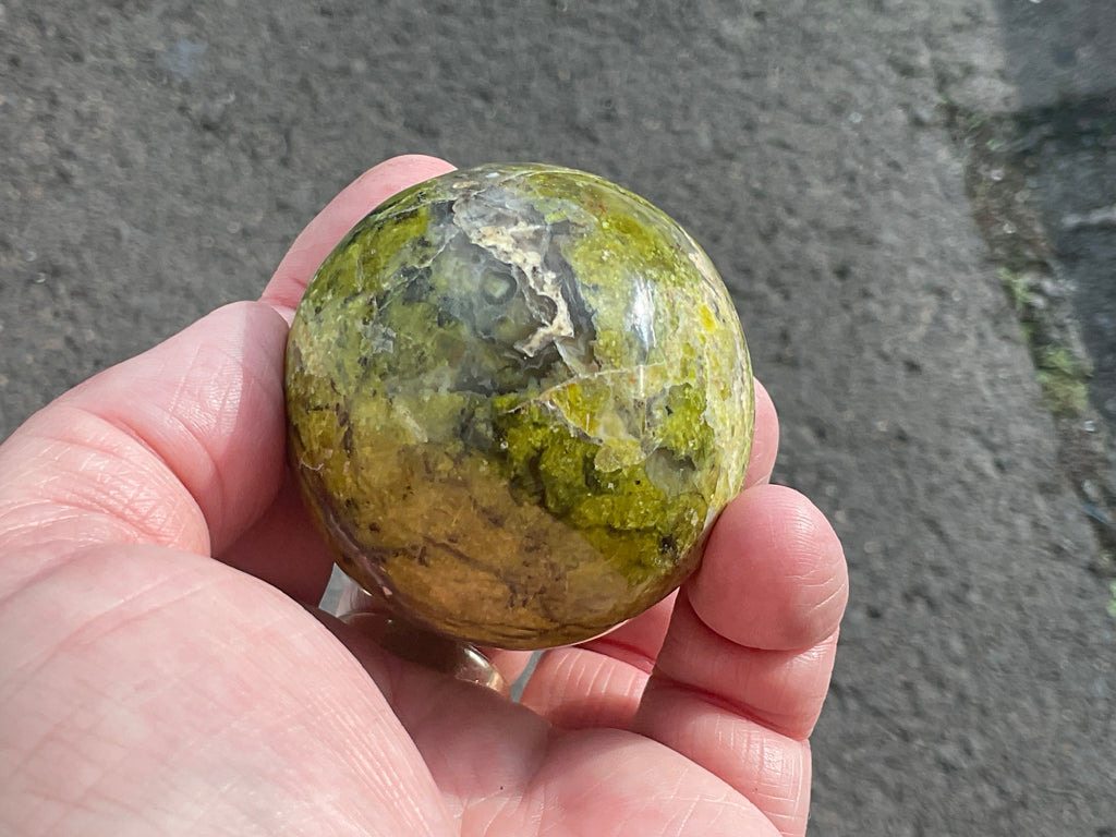 164g Green Common Opal Sphere 2B (Imperfect)
