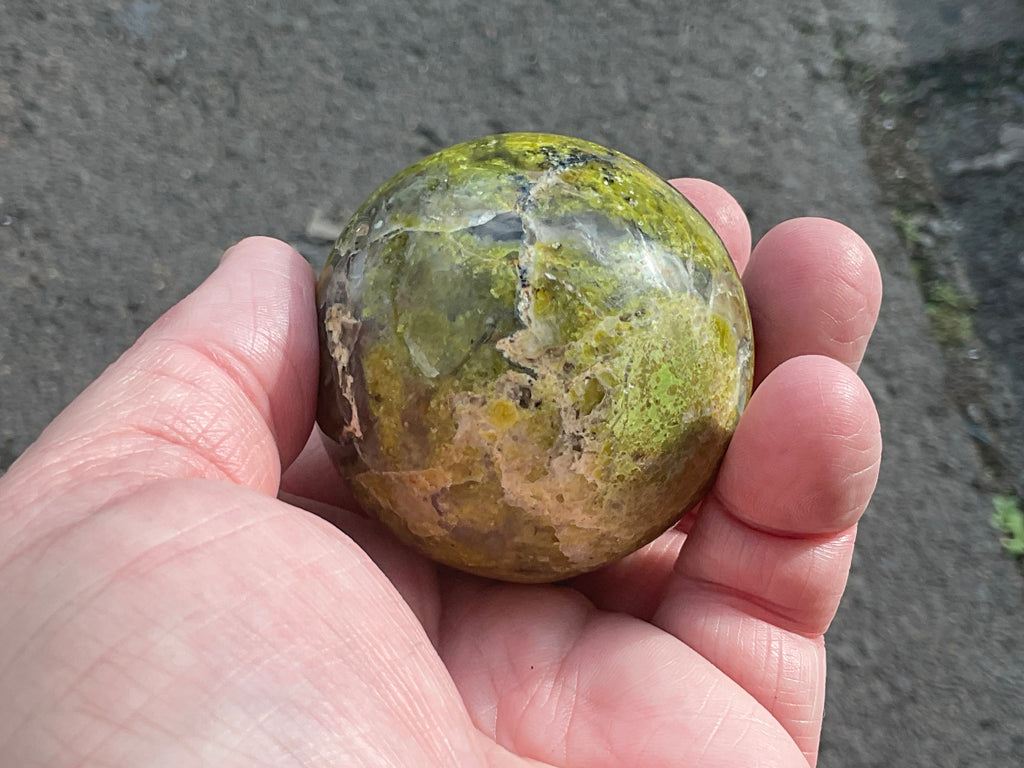 164g Green Common Opal Sphere 2B (Imperfect)