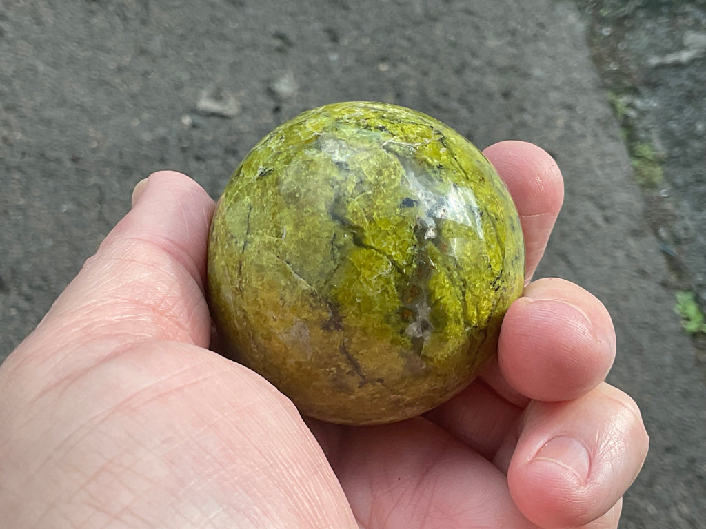 164g Green Common Opal Sphere 2B (Imperfect)