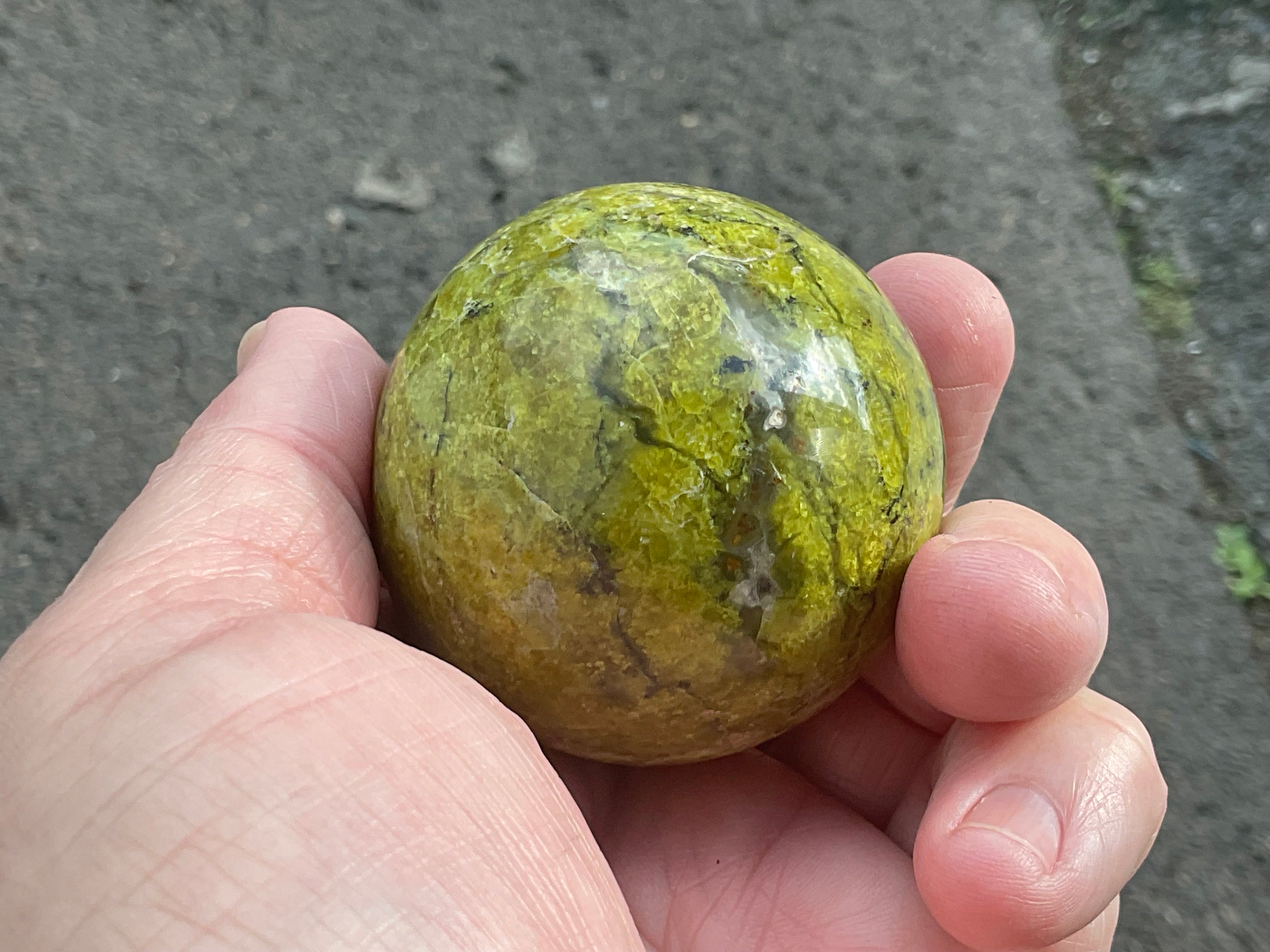 164g Green Common Opal Sphere 2B (Imperfect)