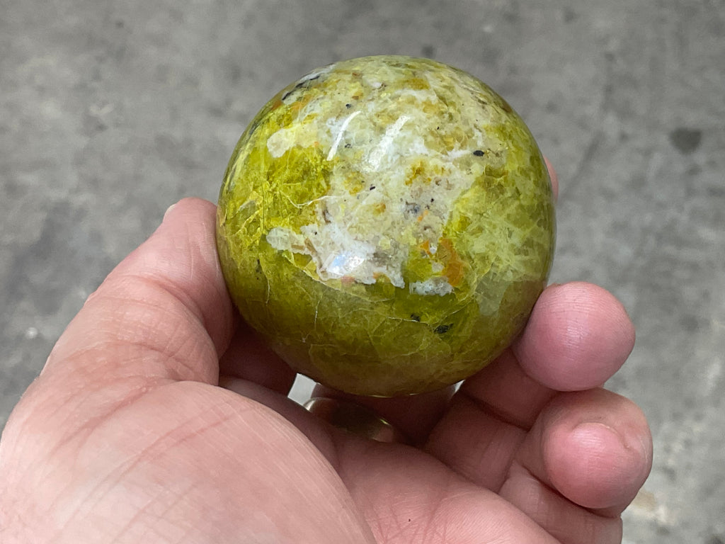 179g Green Common Opal Sphere 2C (Imperfect)