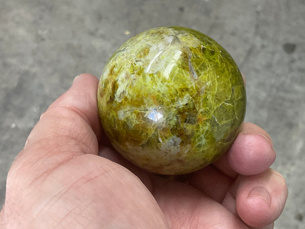 179g Green Common Opal Sphere 2C (Imperfect)