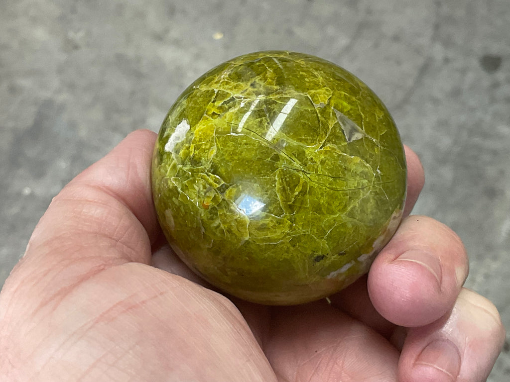 179g Green Common Opal Sphere 2C (Imperfect)