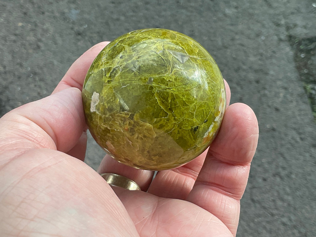 179g Green Common Opal Sphere 2C (Imperfect)