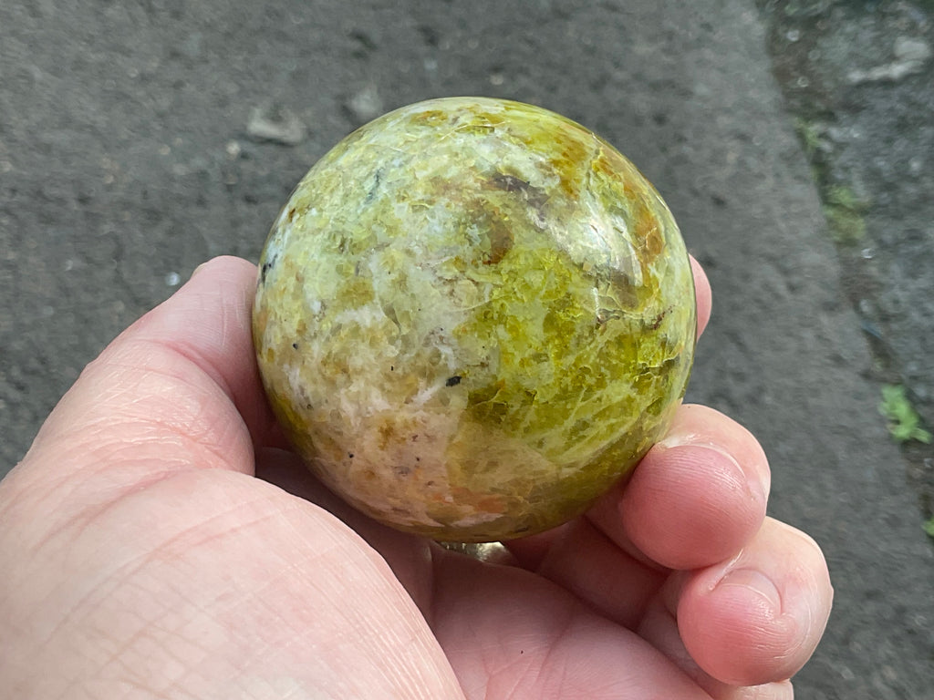 179g Green Common Opal Sphere 2C (Imperfect)