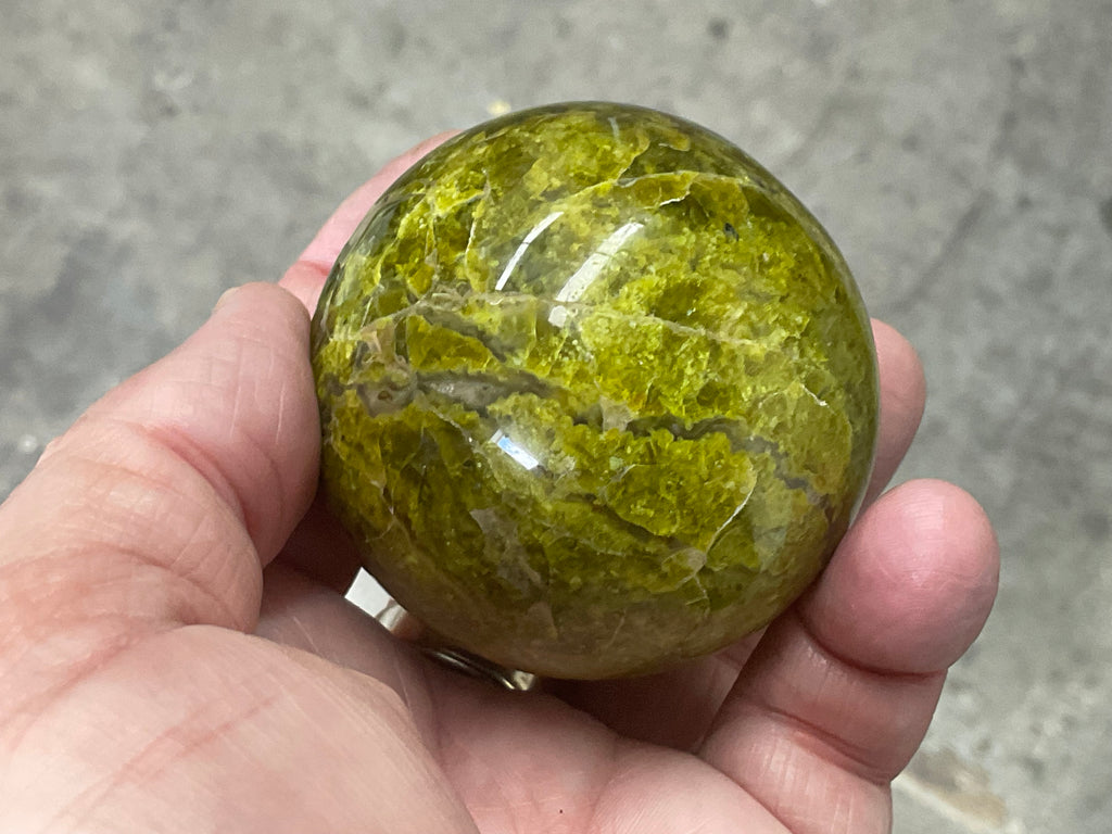 216g Green Common Opal Sphere 3A (Imperfect)
