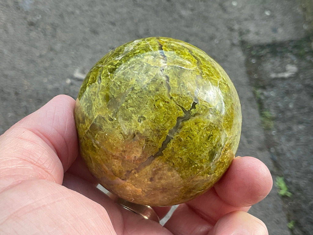 216g Green Common Opal Sphere 3A (Imperfect)