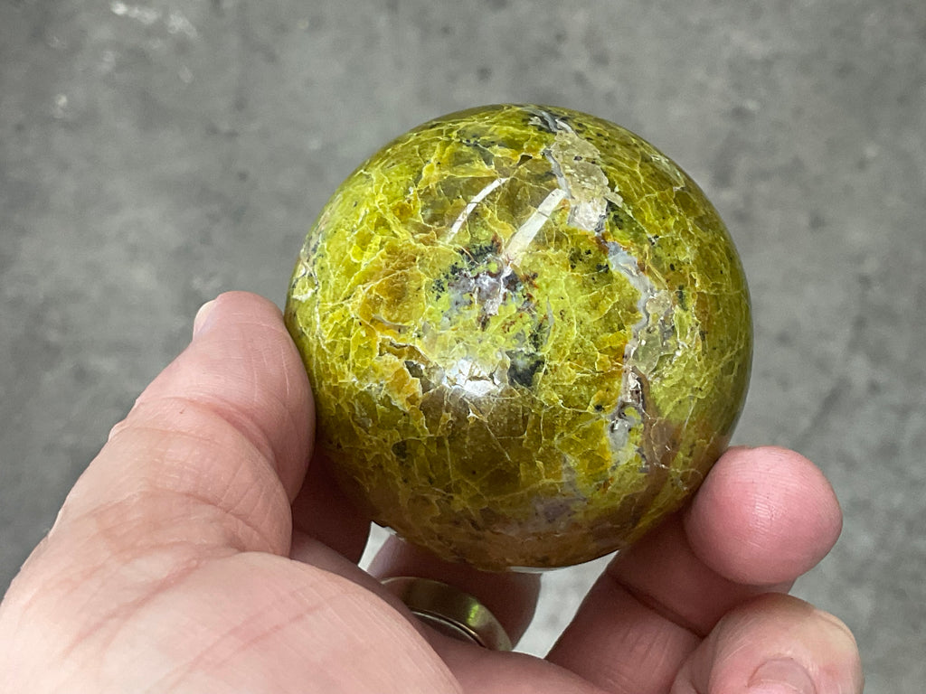 223g Green Common Opal Sphere 3B (Imperfect)