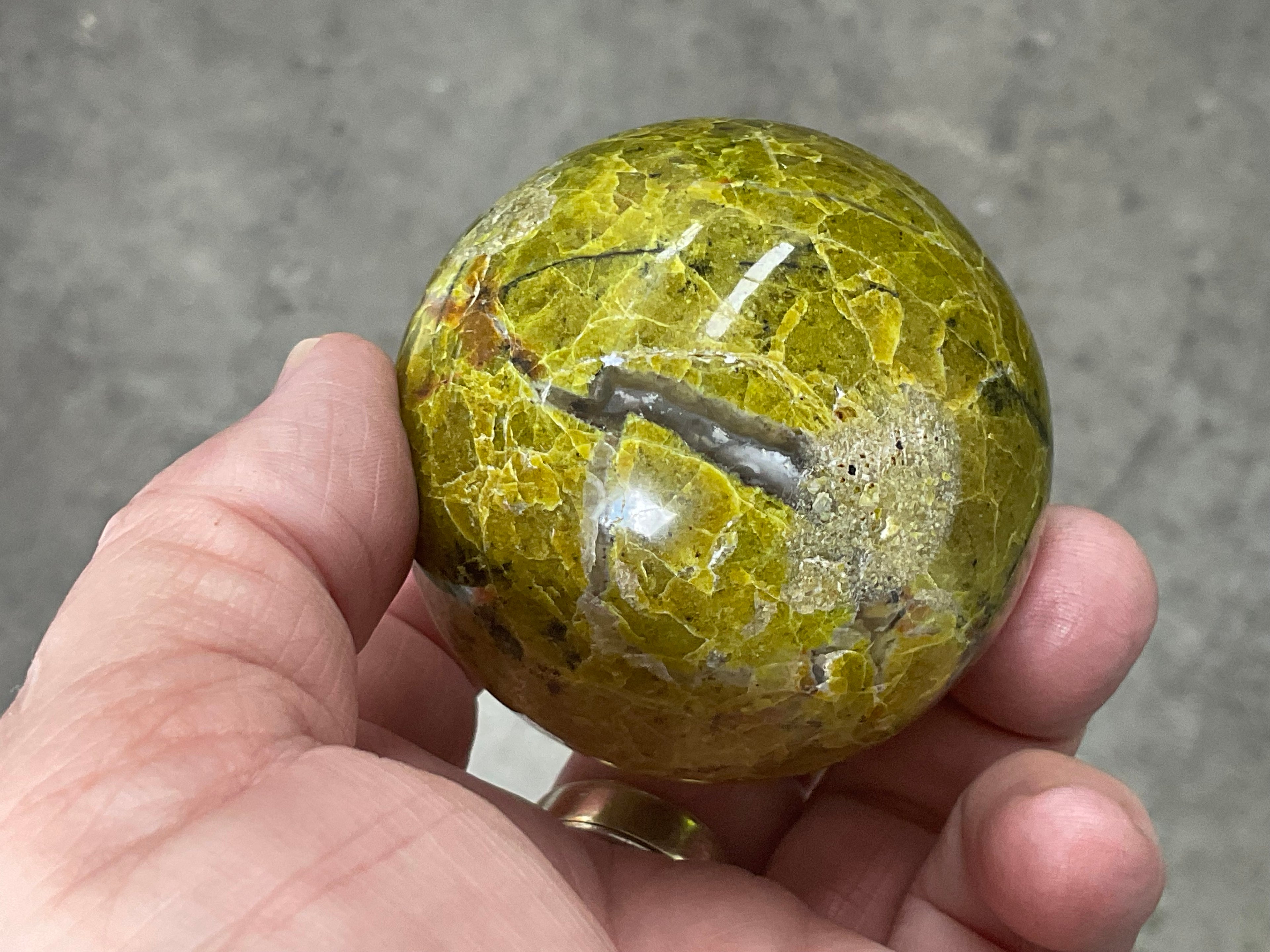 223g Green Common Opal Sphere 3B (Imperfect)