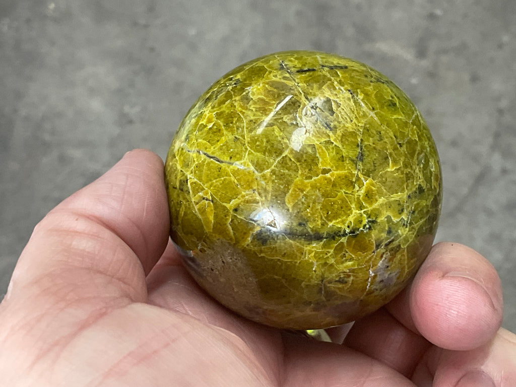 223g Green Common Opal Sphere 3B (Imperfect)