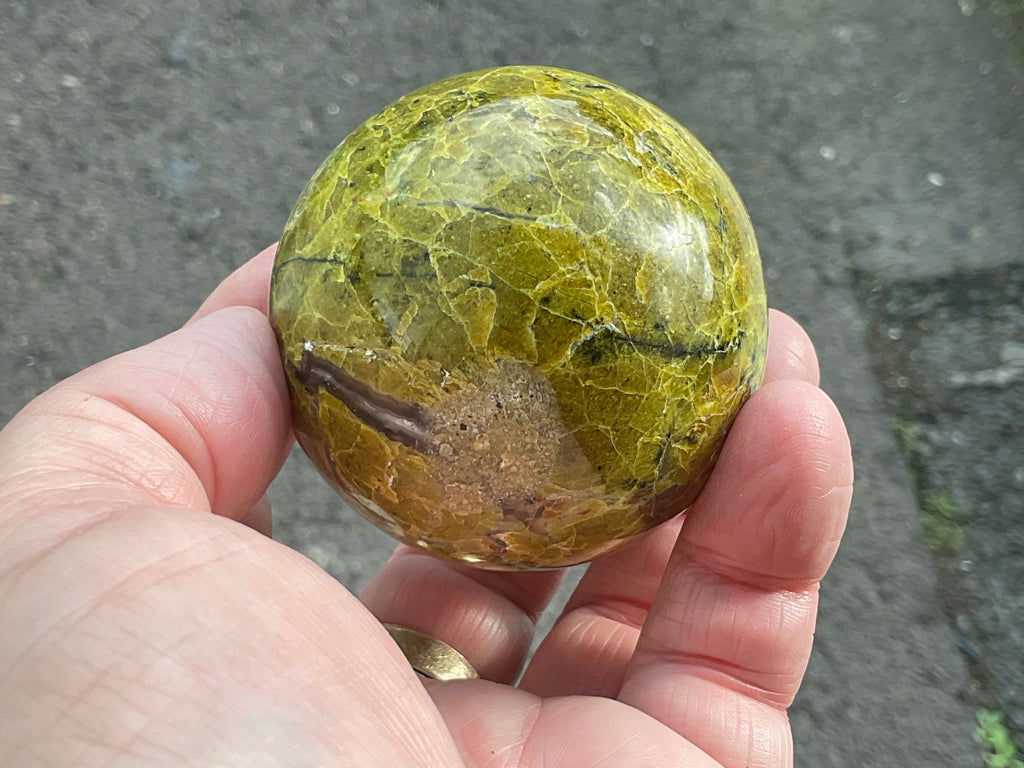 223g Green Common Opal Sphere 3B (Imperfect)