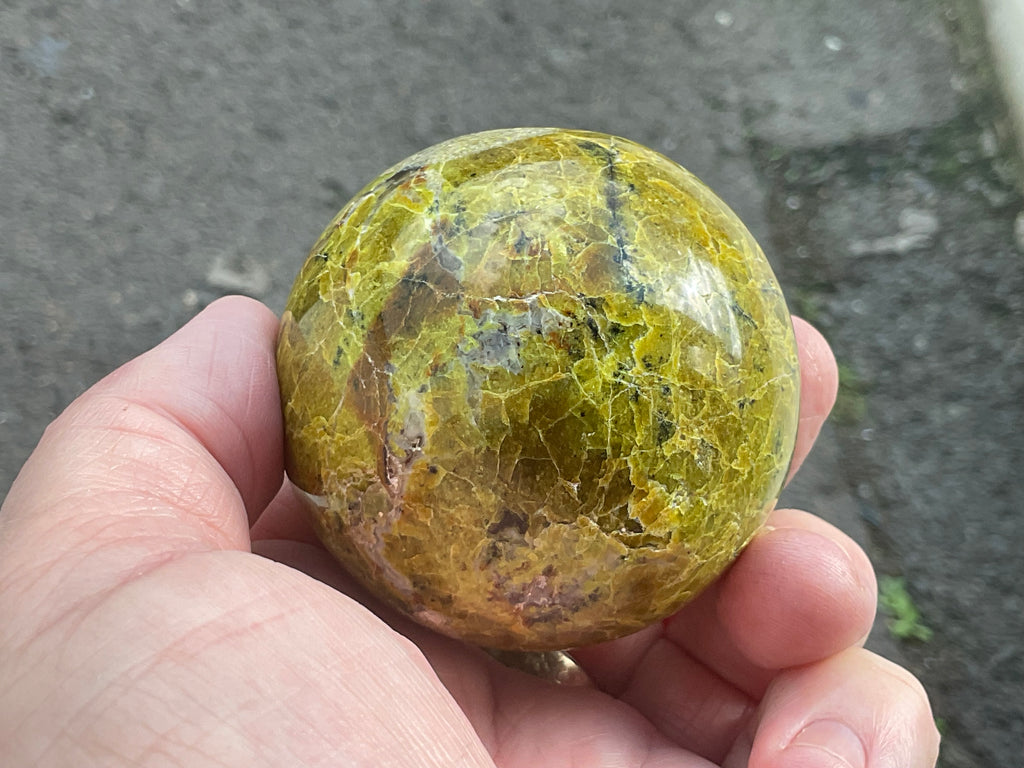 223g Green Common Opal Sphere 3B (Imperfect)
