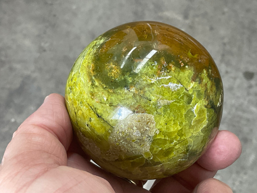 450g Green Common Opal Sphere 3C (Imperfect)