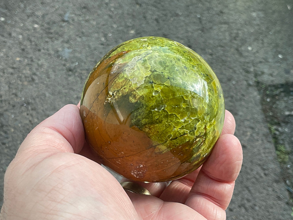 450g Green Common Opal Sphere 3C (Imperfect)