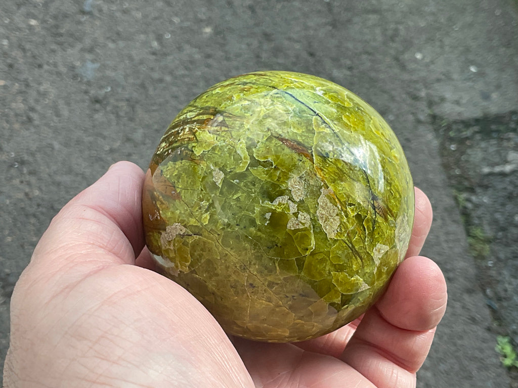 450g Green Common Opal Sphere 3C (Imperfect)