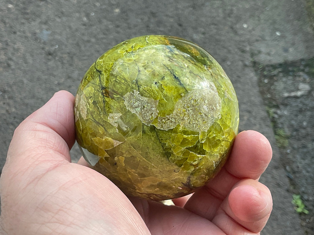 450g Green Common Opal Sphere 3C (Imperfect)