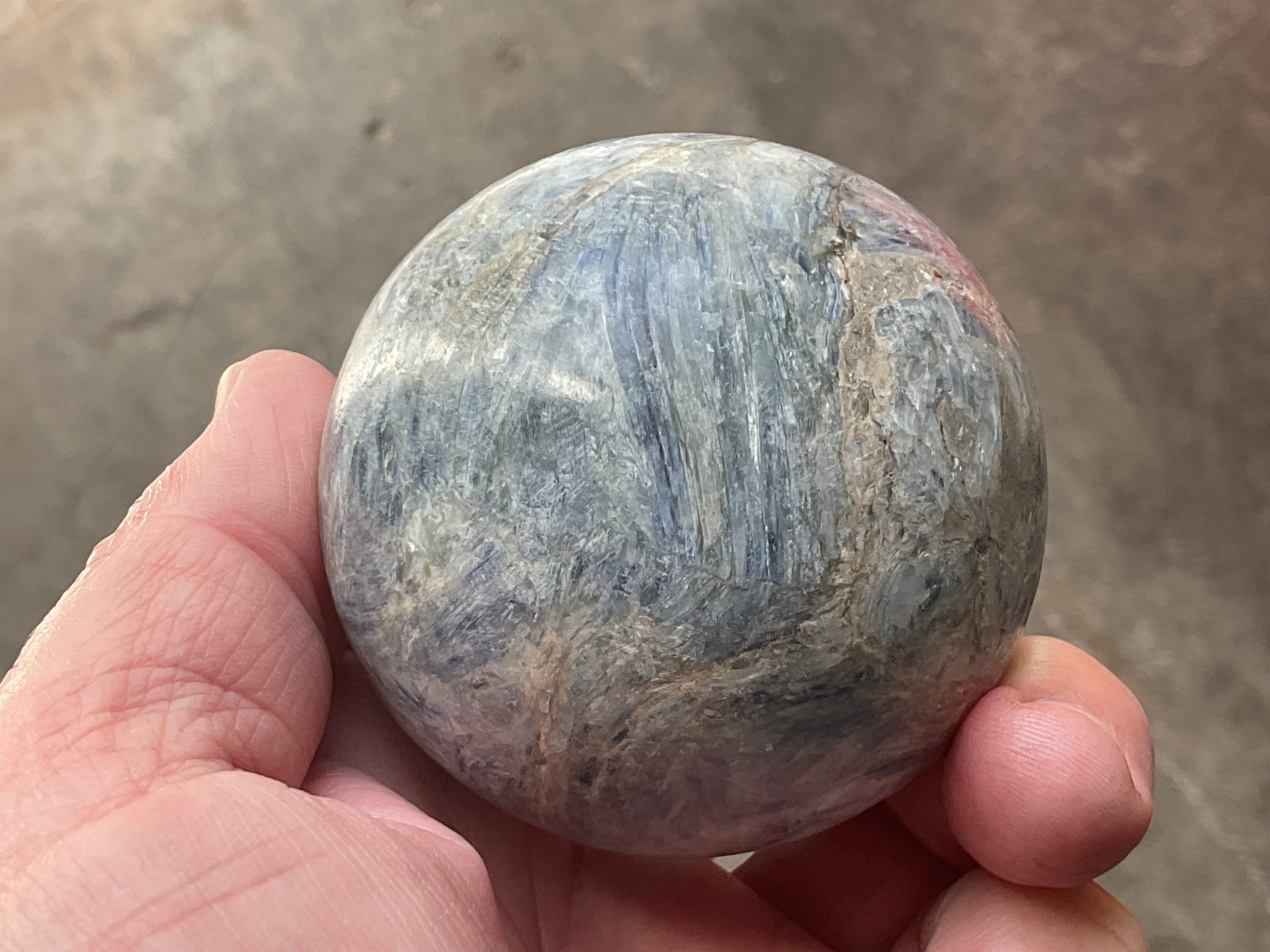 412g Blue Kyanite Sphere 1A
