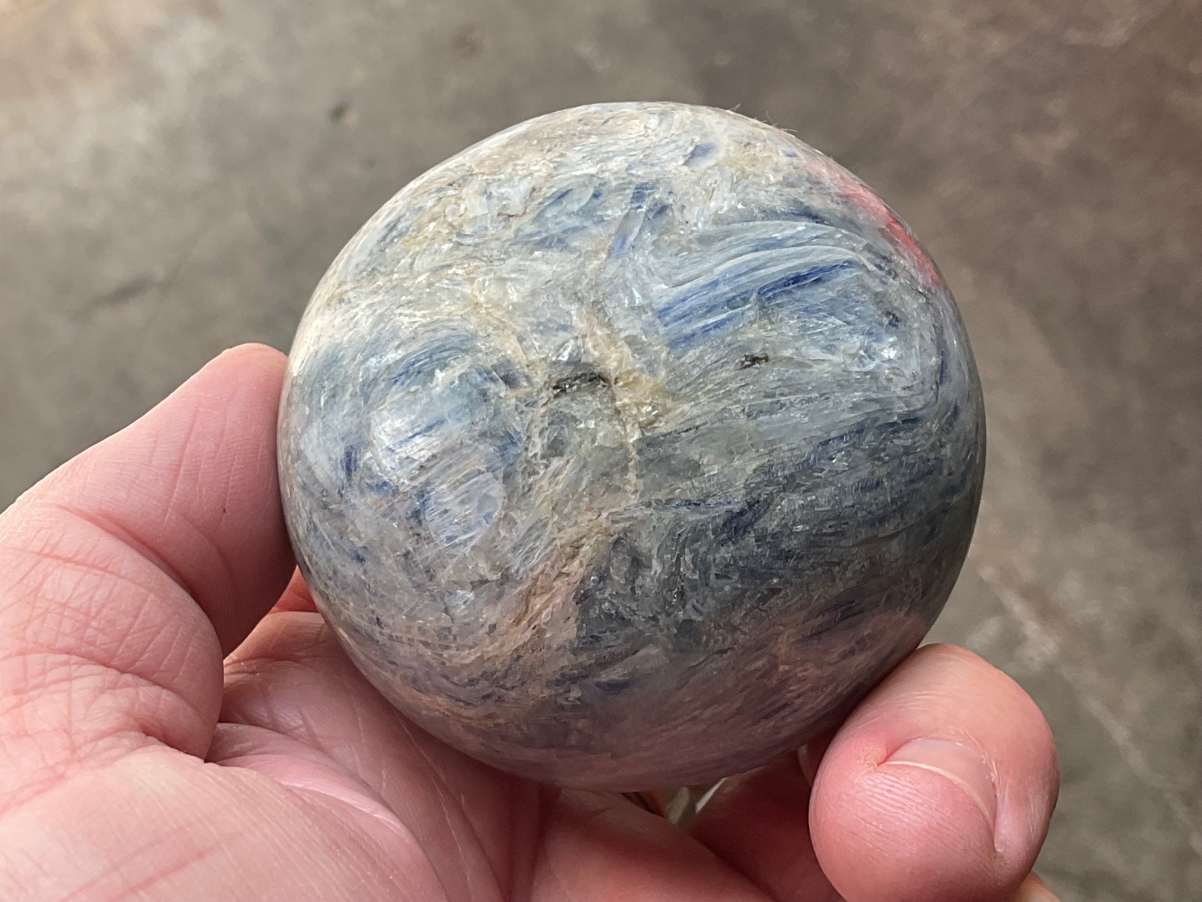 412g Blue Kyanite Sphere 1A