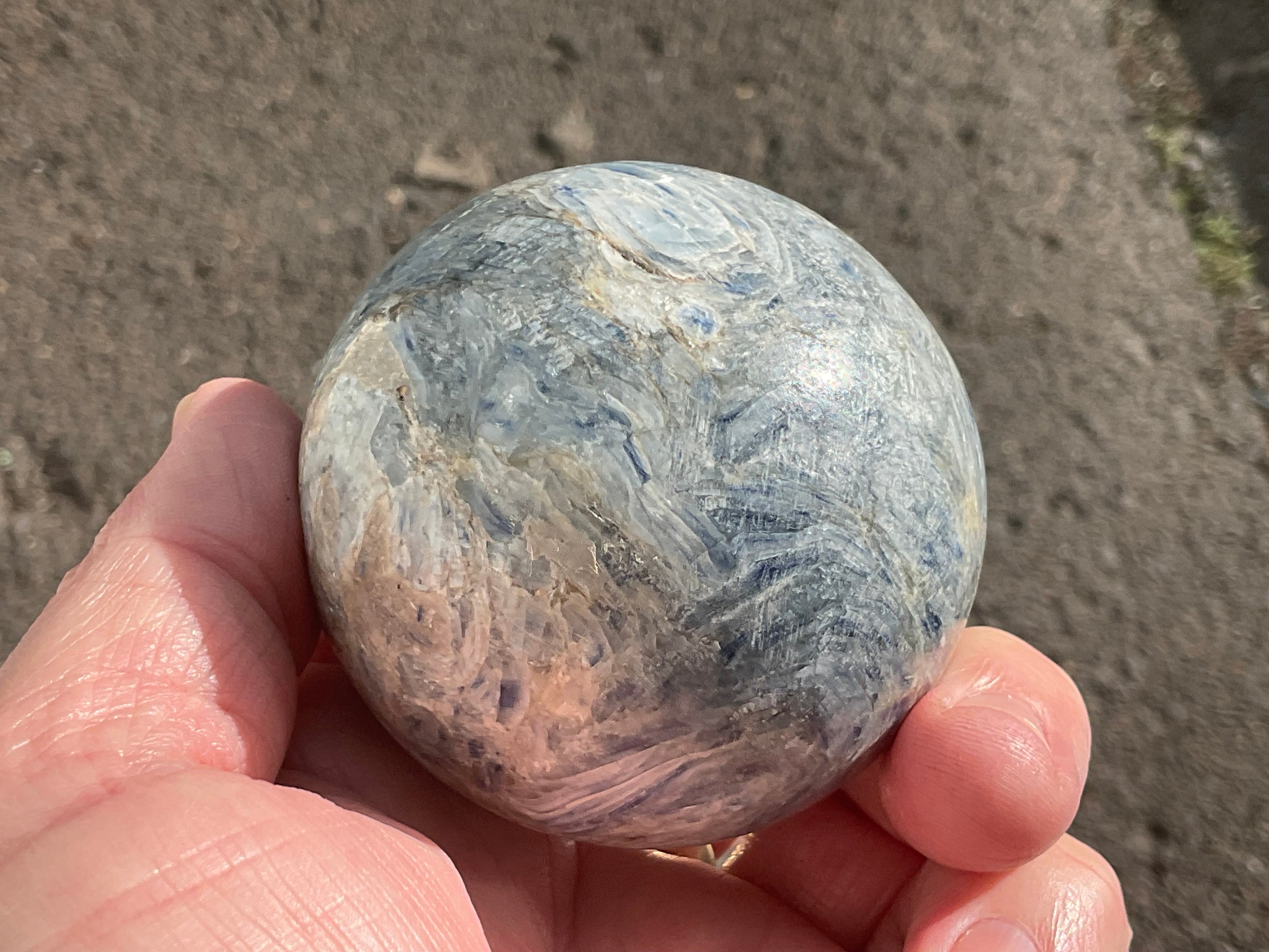 412g Blue Kyanite Sphere 1A