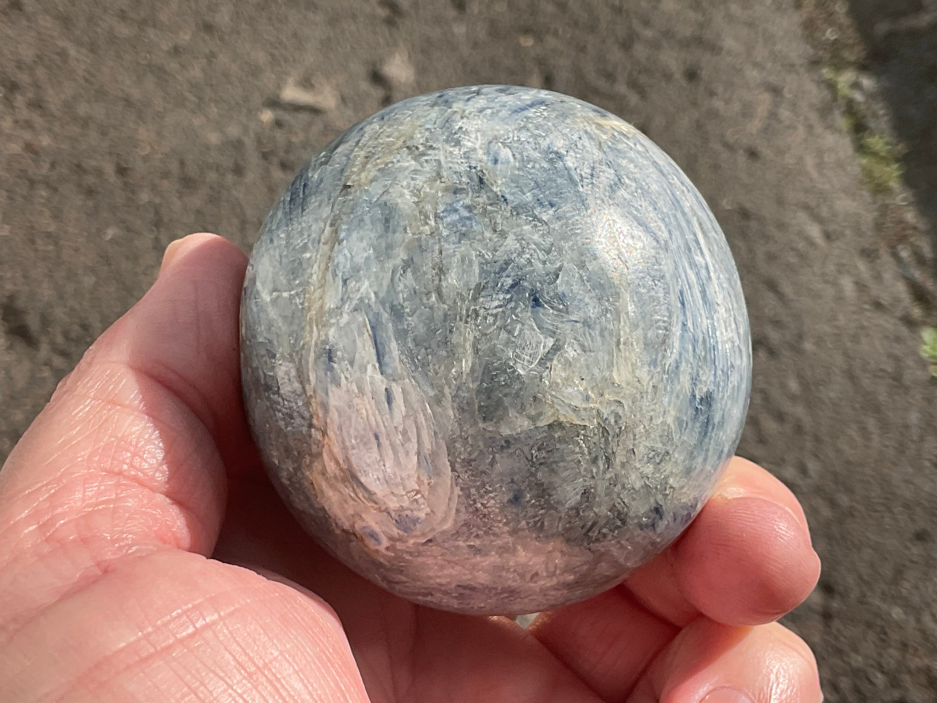 412g Blue Kyanite Sphere 1A