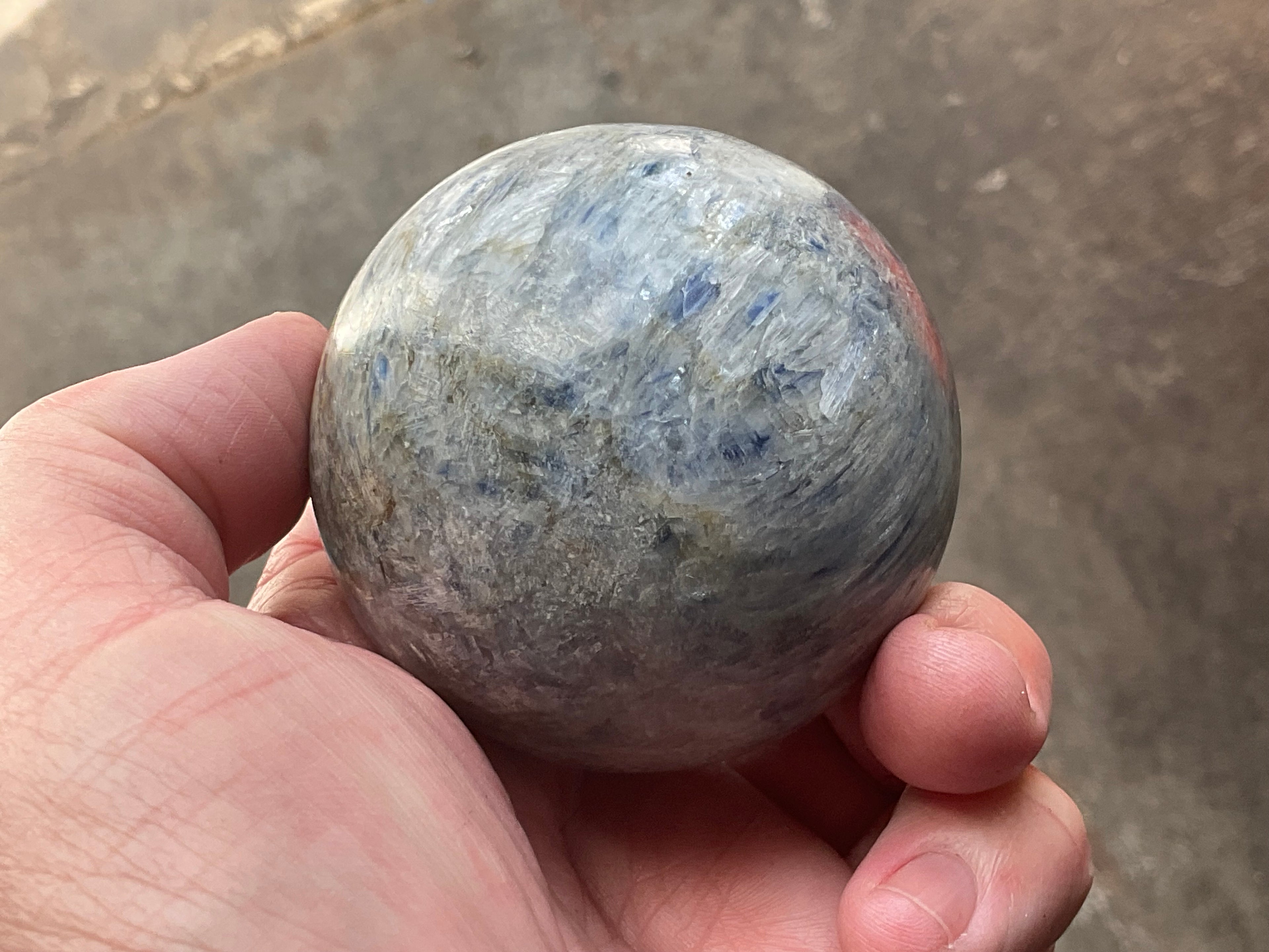 440g Blue Kyanite Sphere 1B