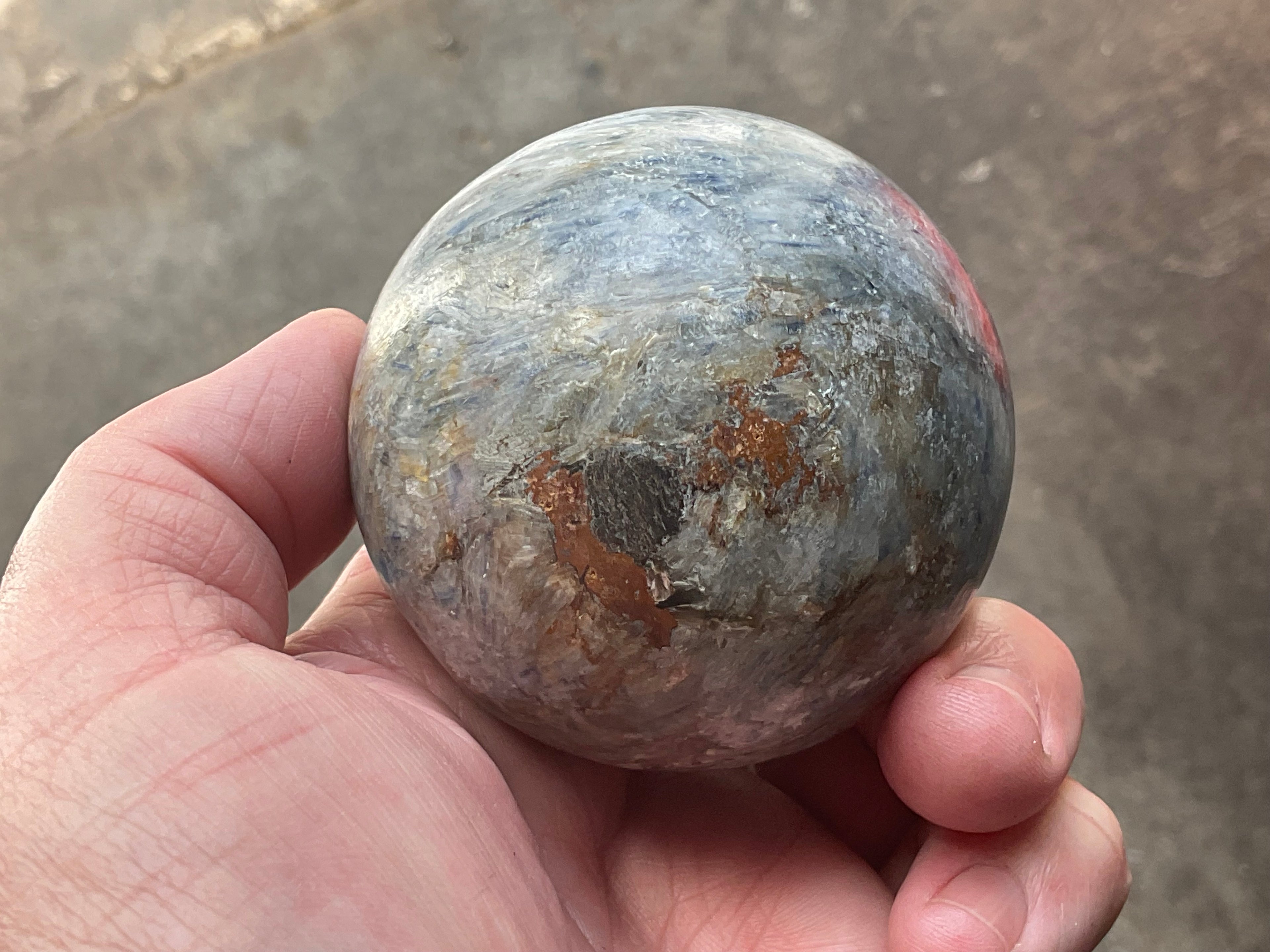 440g Blue Kyanite Sphere 1B
