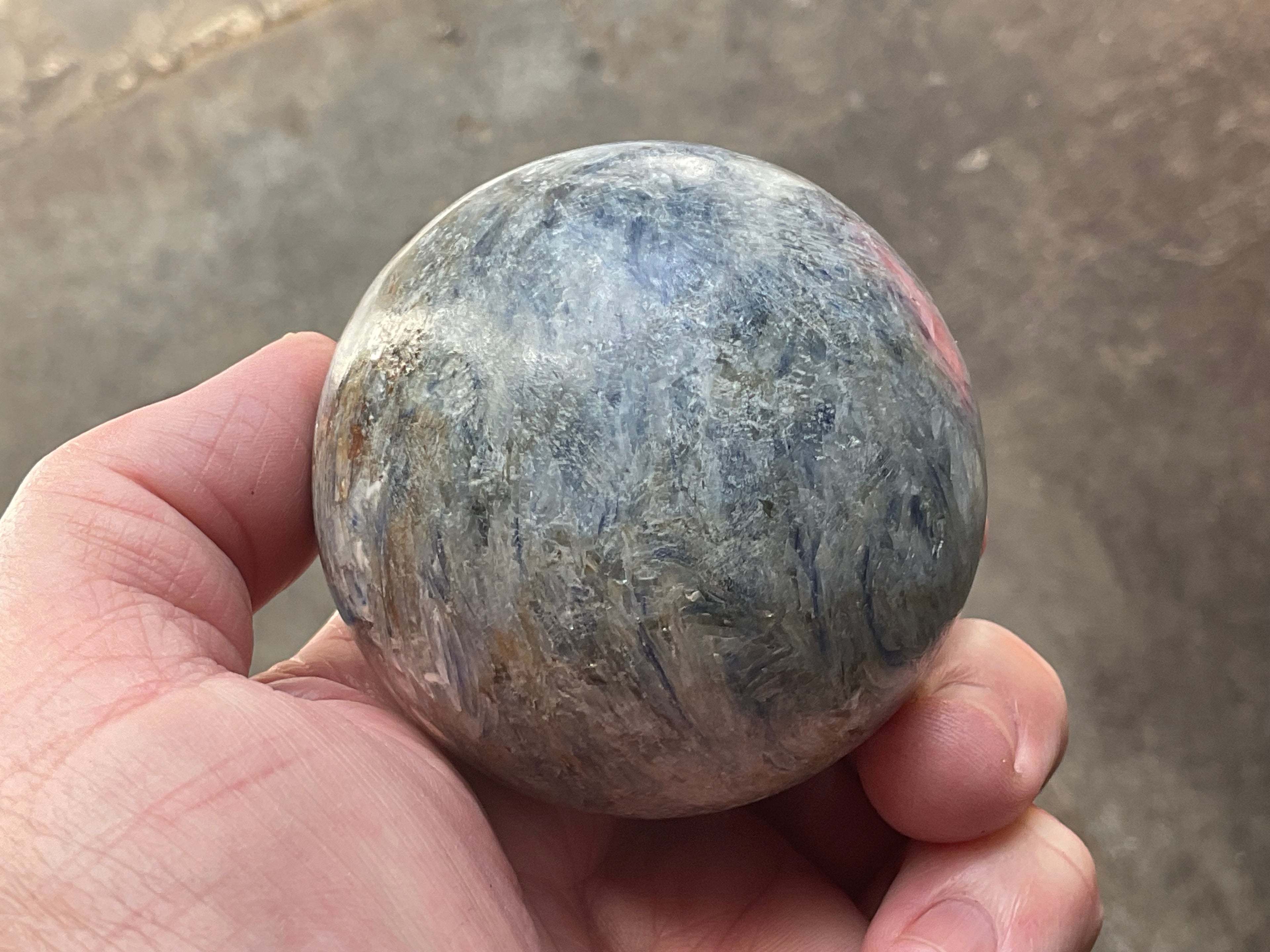 440g Blue Kyanite Sphere 1B