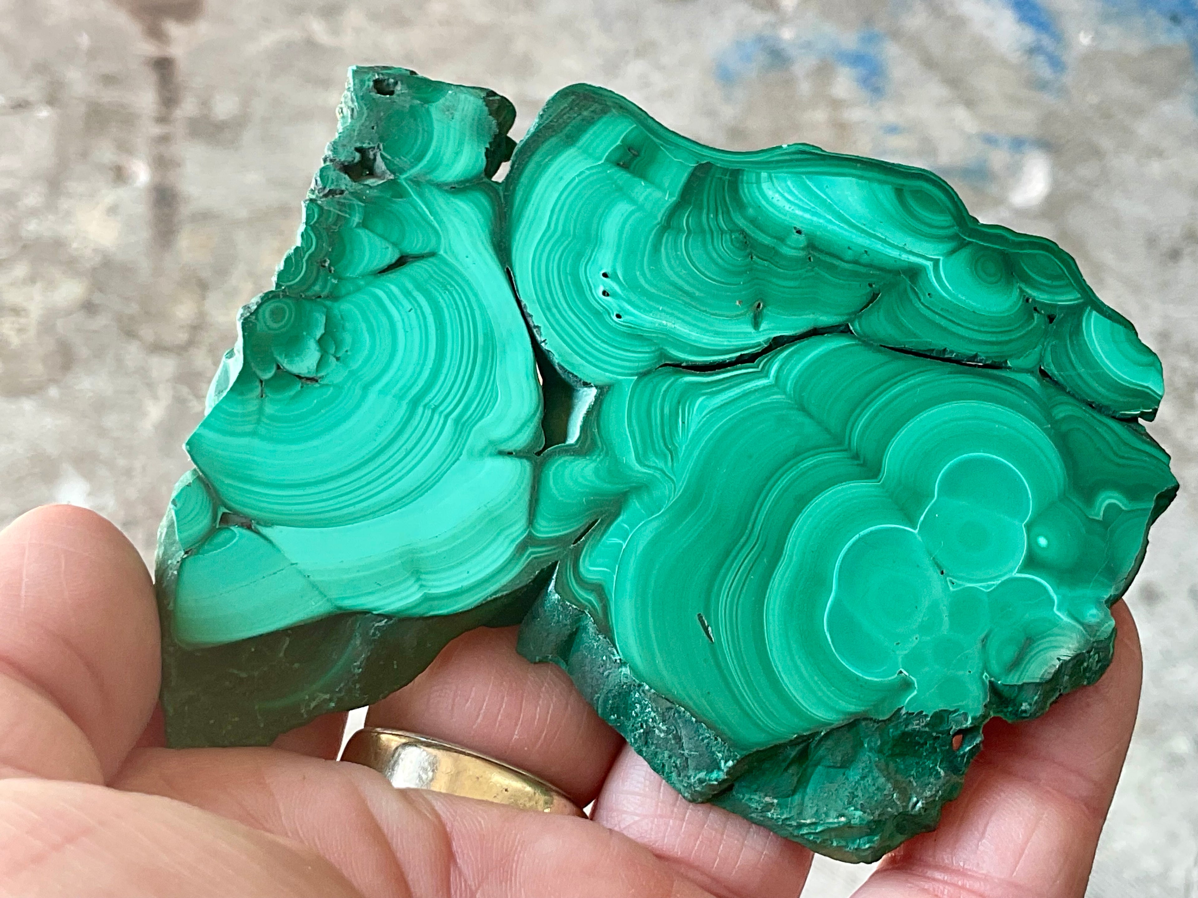 138g Malachite Polished Slice 2C