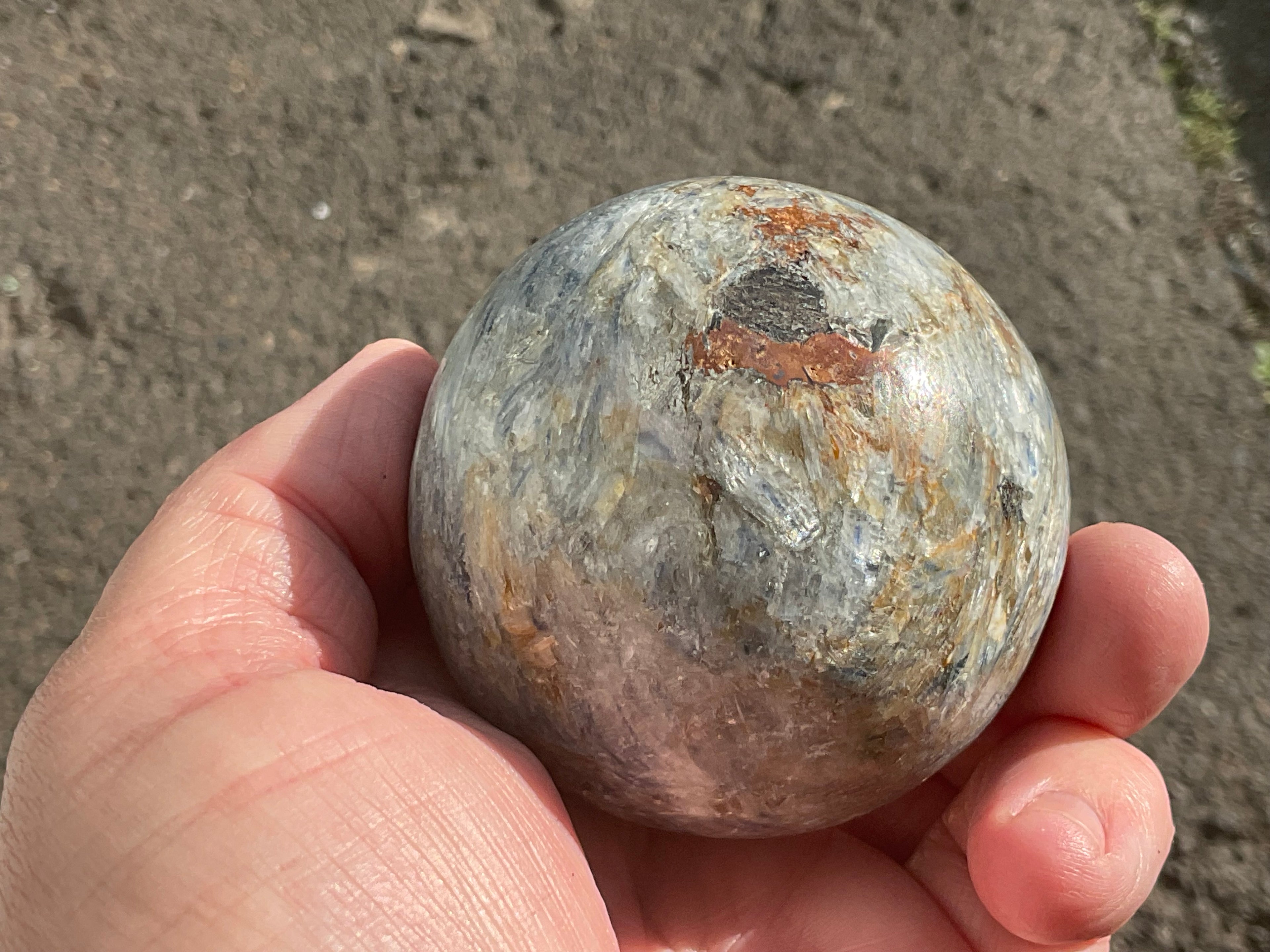 440g Blue Kyanite Sphere 1B