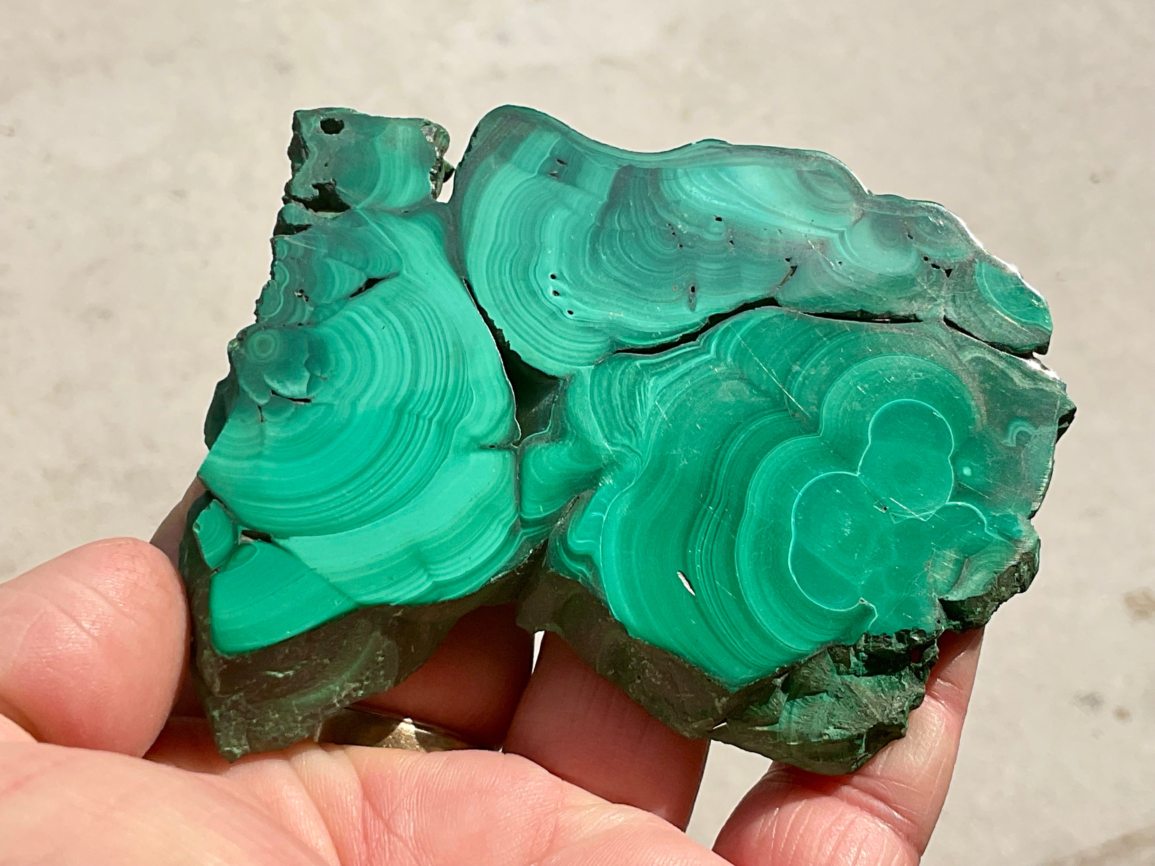 138g Malachite Polished Slice 2C