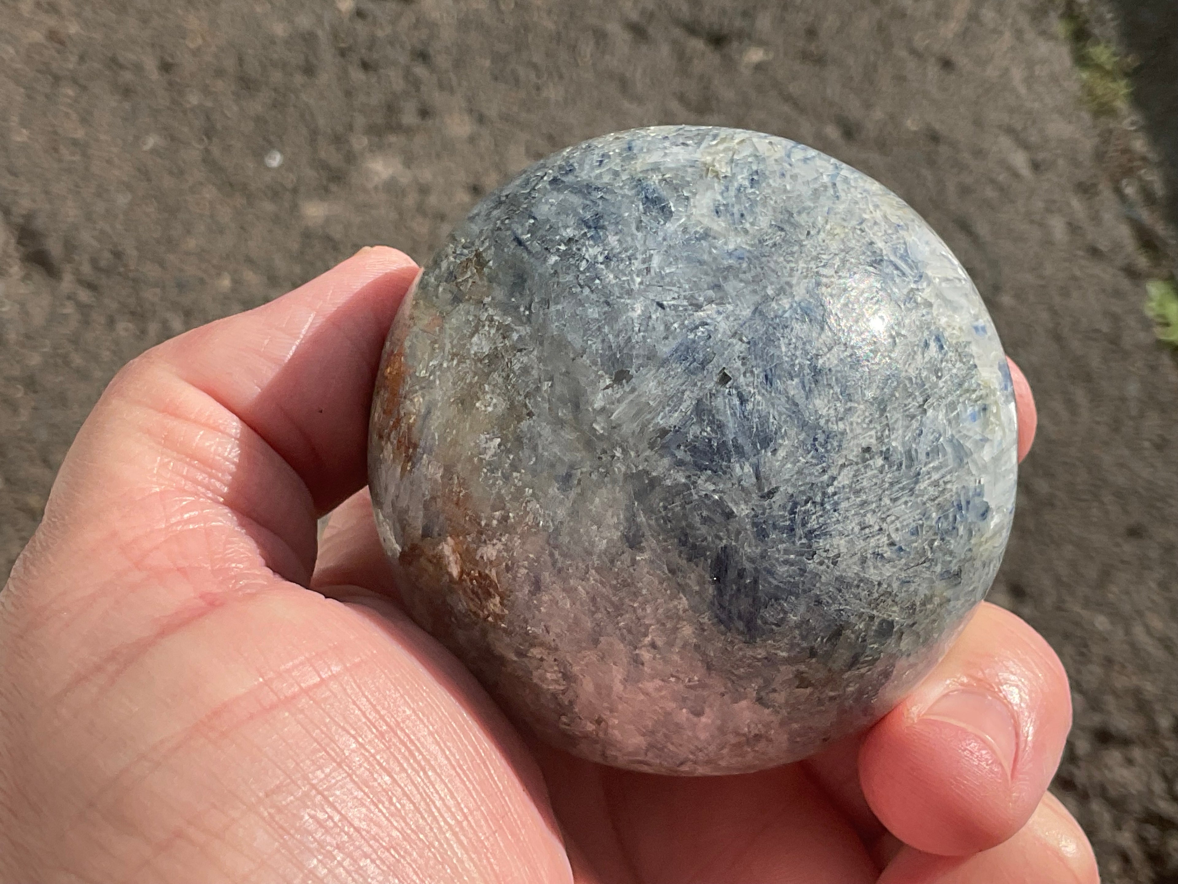 440g Blue Kyanite Sphere 1B