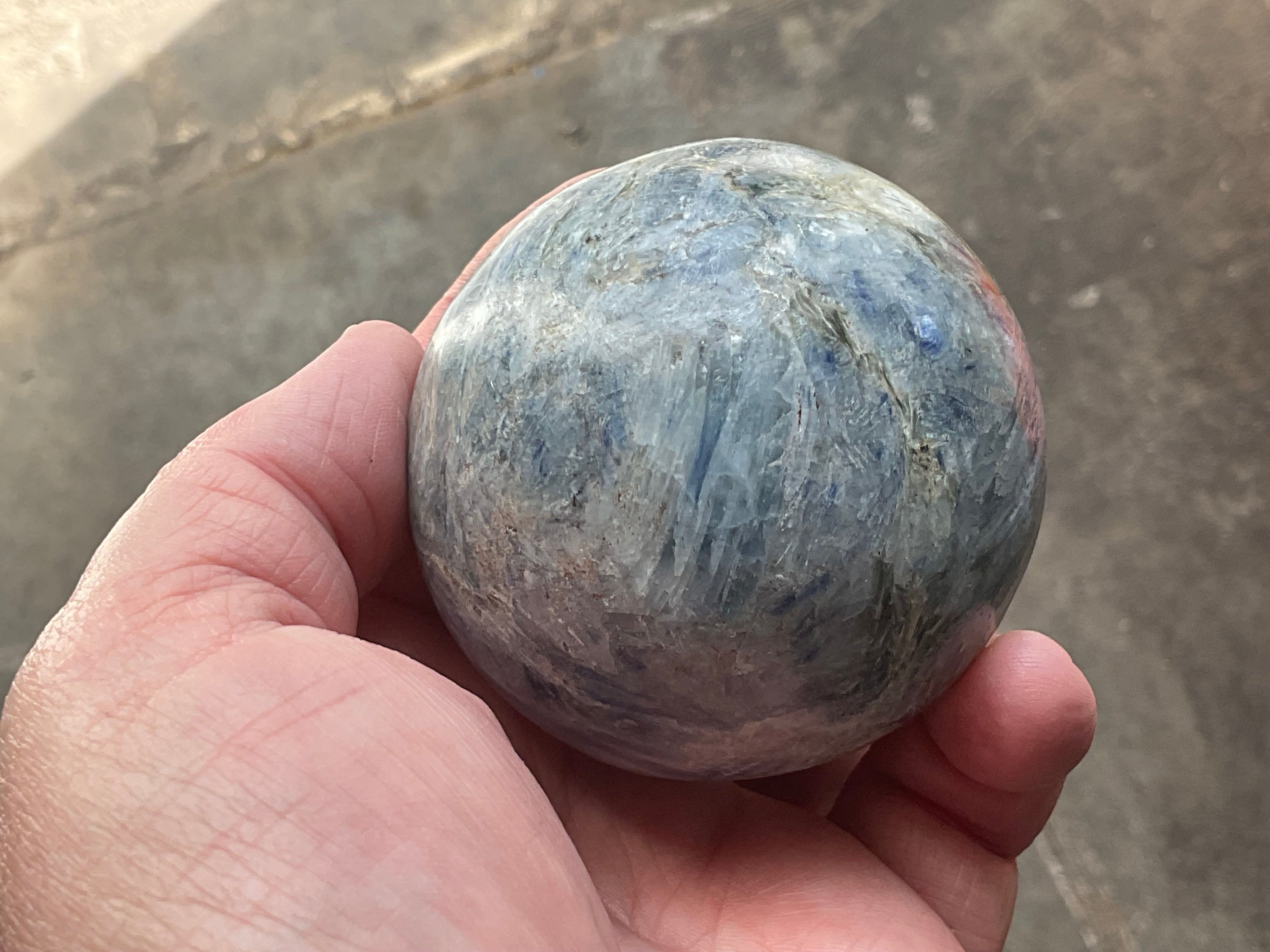 455g Blue Kyanite Sphere 1C