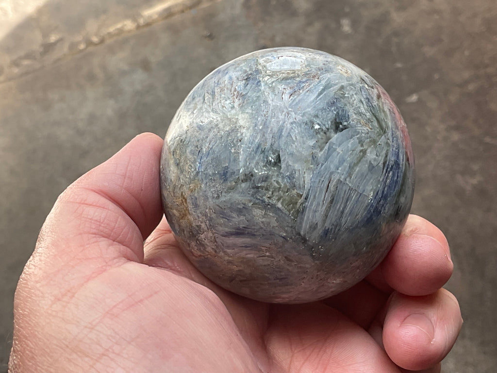 455g Blue Kyanite Sphere 1C